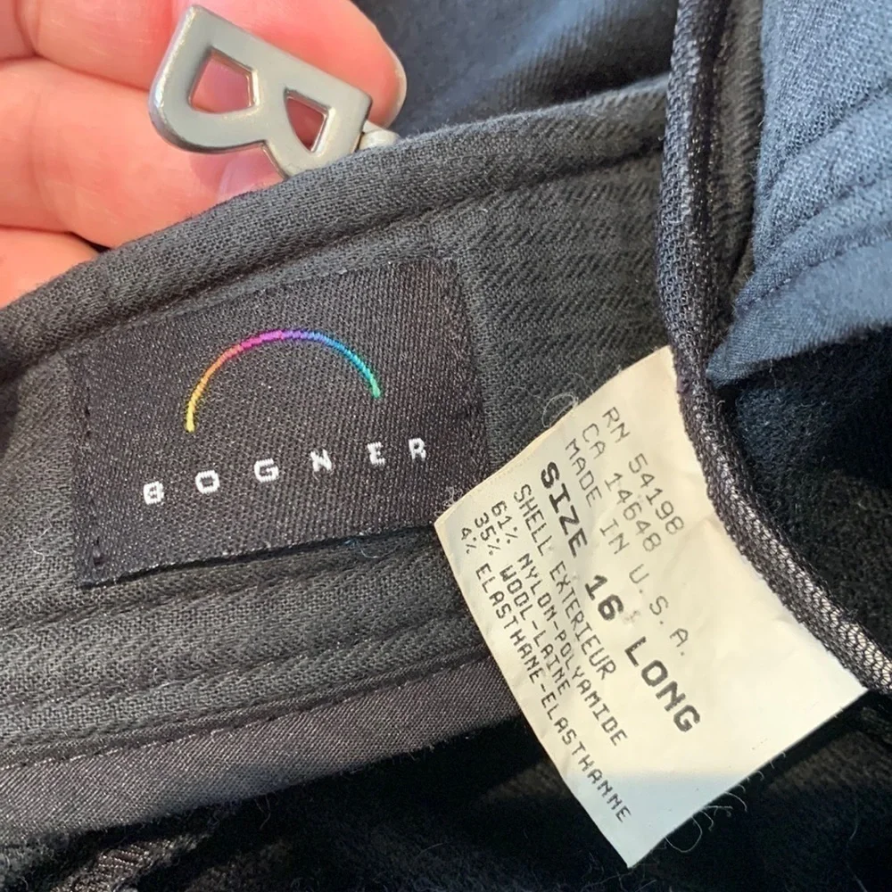 Bogner | Matte Black Vintage Ski Snow Snowboard Insulated Nylon Wool Blend Pants